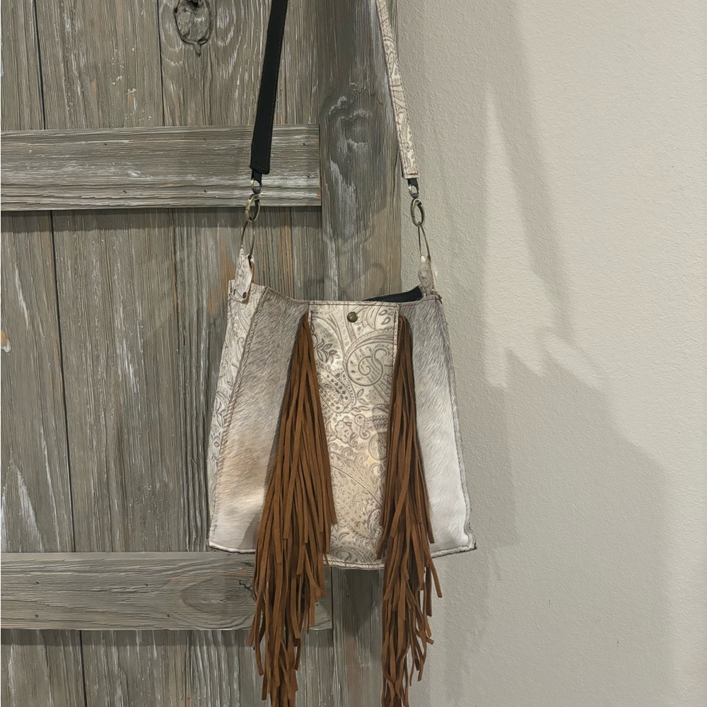 Genuine leather and cow hide purse and wallet